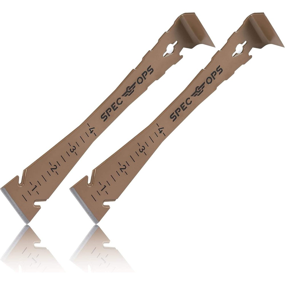 Set of 2 Spec Ops 9.5" Trim Bar, Pry Bar, High Carbon Spring Steel, Built-in R